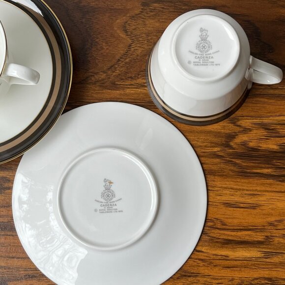 2 Fine Bone China Tea Pairs Cadenza H 5046 Royal Doulton 1976 - Picture 10 of 12